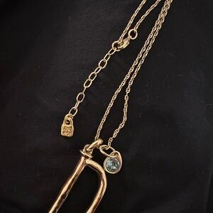 UNO de 50 Gold Necklace with Blue Accent